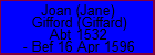 Joan (Jane) Gifford (Giffard)